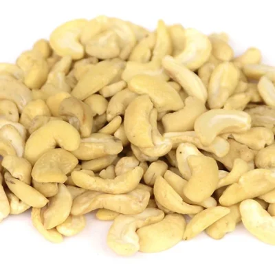Organic Raw Cashew Pieces in a bowl with a fresh, creamy texture for healthy snacking and baking