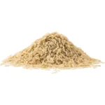 Certified Organic Long Brown Rice on a white background