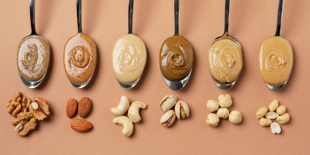 Nut butter and whole nuts compared for protein, fibre and healthy fats